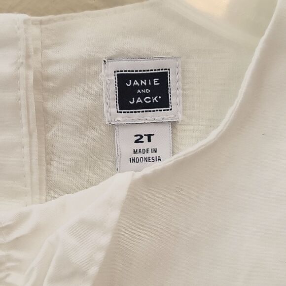 JANIE AND JACK WHITE AND BLUE STRIPED SLEEVELESS TOP, SIZE 2T - Picture 3 of 7